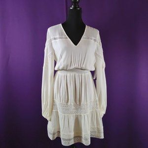 Deana Crochet Trim Peasant Dress